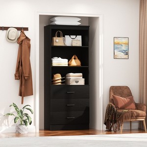 Aheaplus 71'' Tall Closet Storage Organizer with Drawers, Freestanding Closet System with Adjustable Shelves - 1 of 4