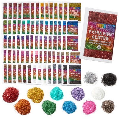 Bright Creations Fine Glitter for Crafts, Resin, Nails, Slime & Epoxy (80 Colors, 400g)