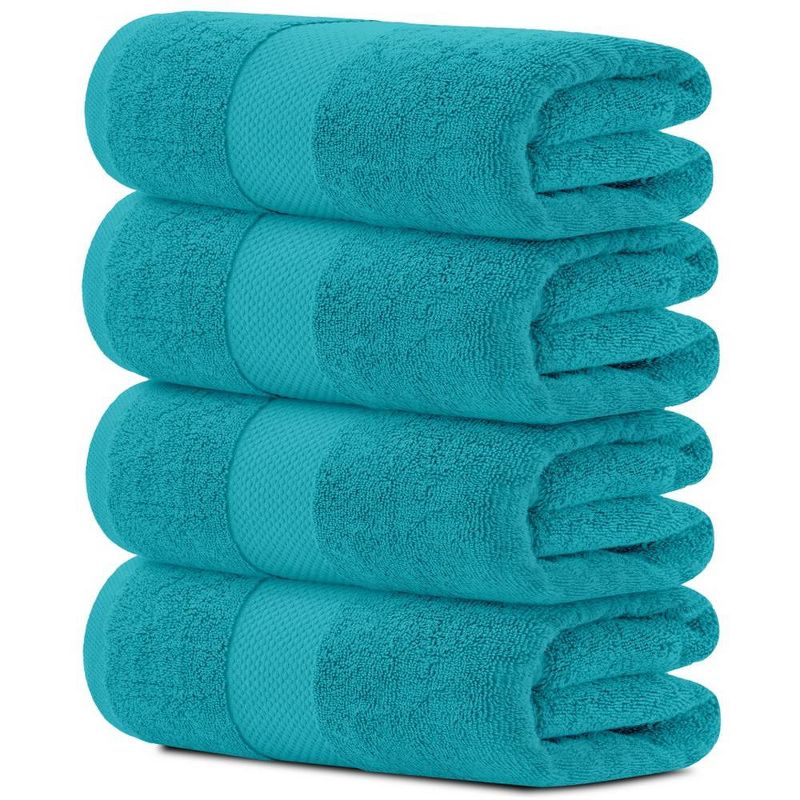White Classic Luxury 100% Cotton Bath Towels Set of 4 - 27x54", 1 of 6