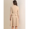 Allegra K Women's Business Office Long Sleeve Blazer Jacket Pleated Skirts 2 Piece Suit Sets Outfits - 3 of 4