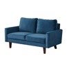Velvet Loveseat Mid-Century Modern Sofa Tufted Couch with Wooden Legs for Living Room - 2 of 4