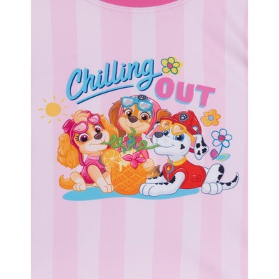 PAW Patrol Little Girls Rash Guard and Bikini Bottom Swim Set UPF 50+ Pink 6 — фото 3