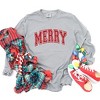 Simply Sage Market Women's Merry Varsity Thick Outline Long Sleeve Garment Dyed Tee - 3 of 4