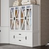 FUFU&GAGA  3-Color LED Lit Glass Door Wardrobe with Drawers,Farmhouse Armoire,Multi-Storage Closet Organizer,Large Capacity Bedroom Organizer,White - 3 of 4