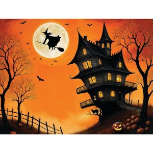 Sunsout Haunted Halloween House and Witch 500 pc Halloween Jigsaw Puzzle 71313 - 1 of 4