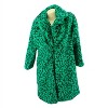 Women's Faux Fur Leopard Mid Length Coat - Western F.a.s.h.i.o.n - 3 of 3