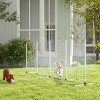 2 Piece Dog Agility Training Set with Weave Poles Water Spray Tube Whistle and Carry Bag for Outdoor Backyard Obstacle Course Exercise - LAOTIES - 2 of 4