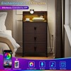 WOWLIVE Nightstand With 3 Drawers & 2-Tier Open Shelf,  Bedside Table With LED&  2 USB Ports,  Stable Metal Frame - 4 of 4