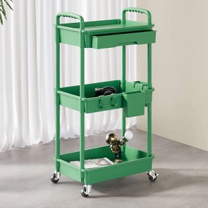 BEAFUP 3 Tier Rolling Storage Cart,Utility Cart With Drawers,Utility Cart Rolling Storage Organizer Tool For Kitchen,Bathroom,Living Room - 1 of 4