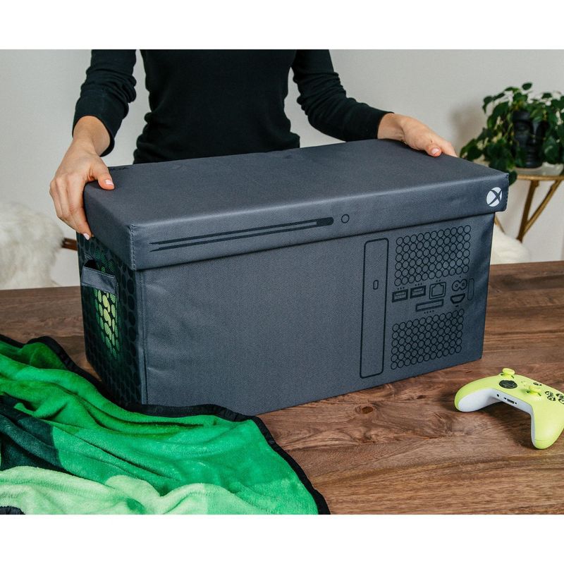 Ukonic Xbox Series X Logo Storage Bin Chest Organizer with Lid | 24 x 12 Inches, 3 of 7