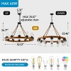 GDFStudio Rian Rustic Wooden Wagon Wheel Chandelier Ceiling Light with Seeded Glass Shade and Adjustable Chain - 3 of 4