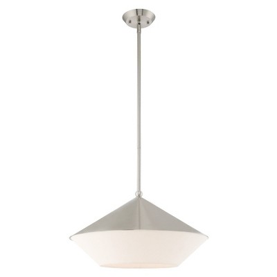 Stockholm Brushed Nickel 1-Light Pendant with Glass Shade
