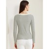 Allegra K Women's Stripe Stretch Scoop Neck Long Sleeve Casual Basic Top - 3 of 4