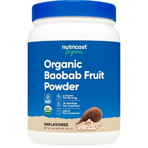 Nutricost Organic Baobab Fruit Powder Unflavored (1 LB) - Vegan, GMO-Free, Gluten Free - 1 of 4
