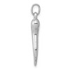 Black Bow Jewelry 14k White Gold Italian Horn Pendant, 6 x 27mm - 2 of 4