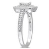 EVERLY JEWELRY | Sterling Silver 1/3 CT TW Round & Princess Cut Diamond Quad Double Halo Engagement Ring - 2 of 4