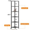 Aoibox 6 Tier LED Light Corner Shelf Tall Standing Black Narrow Display Bookshelf Storage Rack for Living Room Bedroom Metal Wood Frame - 2 of 4