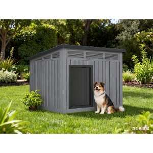 Gulches Outdoor Pet House Easy Assembly, Open Roof for Cleaning, Slanted Weather-Resistant Roof and Spacious Interior - 1 of 3