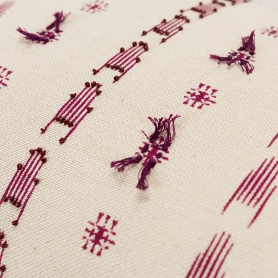 14"x26" Oversized Striped Polyester Filled Lumbar Throw Pillow Ivory/Dark Pink - Rizzy Home