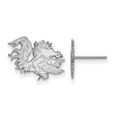 Black Bow Jewelry 14k White Gold South Carolina Gamecocks NCAA Post Earrings