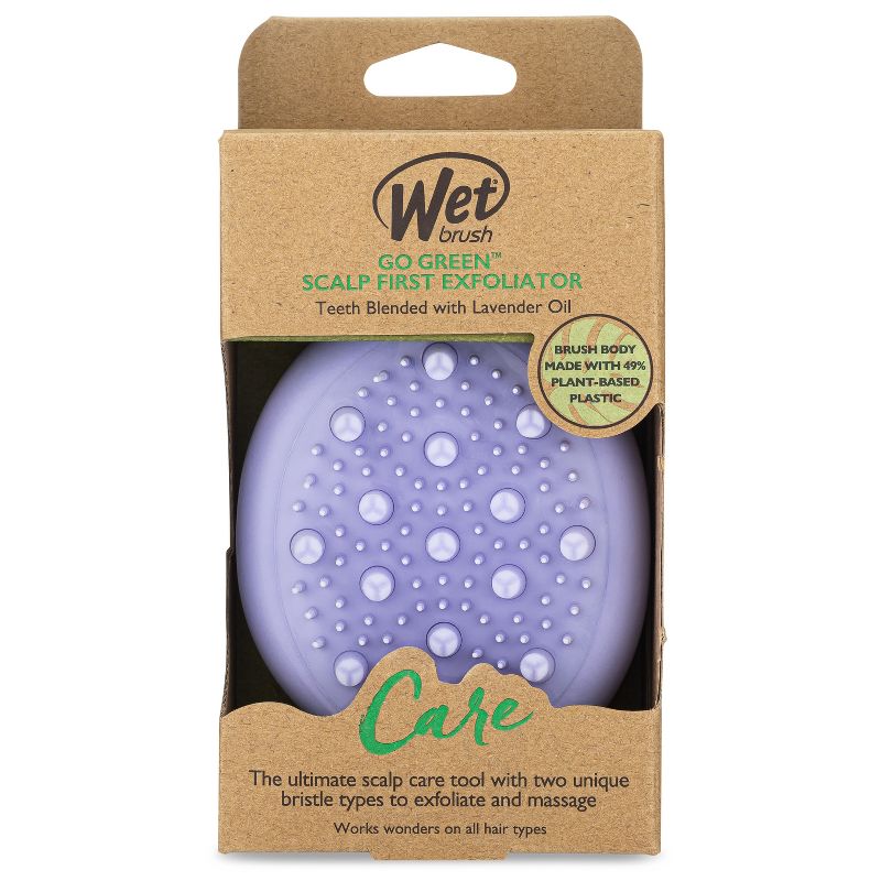 Wet Brush Go Green Oil Infused Scalp Massager and Exfoliator Hair Brush - Purple, 4 of 7