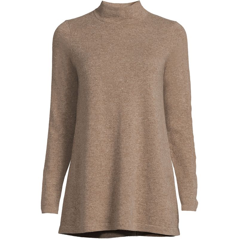 Lands' End Women's Cashmere Mock Neck Swing Tunic Sweater, 3 of 6