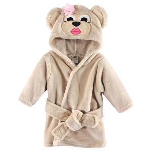 Hudson Baby Infant Girl Plush Animal Face Bathrobe, Miss Monkey, 0-9 Months - 1 of 1