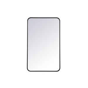 Elegant Lighting Soft corner metal rectangular mirror 22x36 inch in Black - 1 of 4