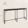70" Bar Table with Charging Station, Industrial Rectangular Bar Height Pub Table with Steel Frame - 3 of 4