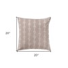 HomeRoots 20" Pink and White Cotton Throw Pillow With Embroidery - 3 of 3