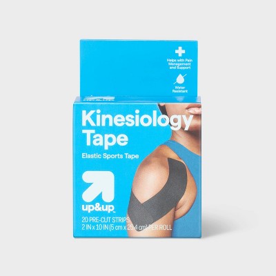 Pre-Cut Kinesiology Tape - 2in x 10in - Black - up&up™