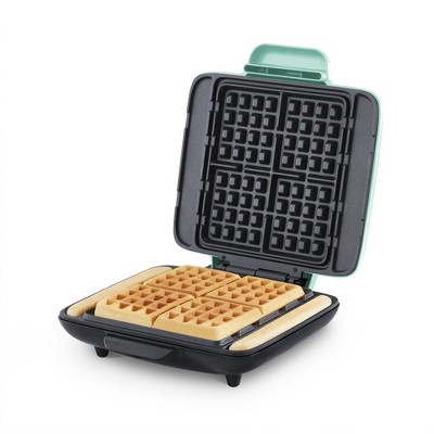 Dash Mini Waffle Maker A Waffle Iron with 7 Removable Plates and Storage, Blue