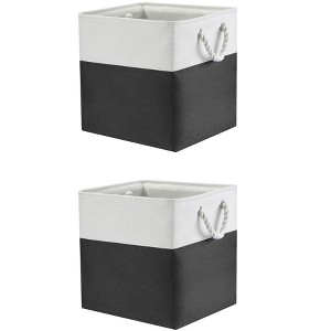 REGALWOVEN Closet Square Fabric Collapsible Storage Cube Bin with Handle 2 Pcs - 1 of 4