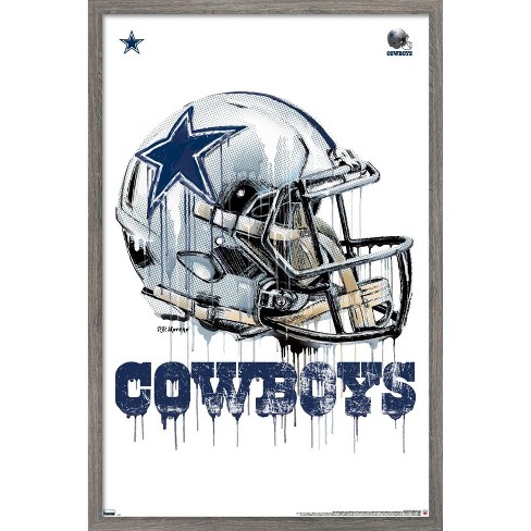 Trends International NFL Dallas Cowboys- Logo 21 Unframed Wall Poster Print Clear Push Pins Bundle 14.725" X 22.375