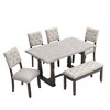 Modern Tufted Back Upholstered Fabric Dining Chair Set of 2, Nailhead Trim Chairs, Beige Colour,24.80'' x 19.29'' x 37.80''(2.07*1.61*3.15ft) - 3 of 4