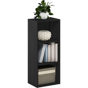Attop Book Shelf, 3-Cube Bookshelf, Bookcase, 9.3" x 12" x 31.5", for Living Room, Bedroom, Home Office, Blackwood - 1 of 4