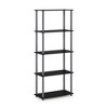 Furinno 5-Tier Tall Decorative Bookshelf Storage Bookcase Open Multipurpose Shelves Display Rack for Living Room&Home Office,Black/Grey - 4 of 4