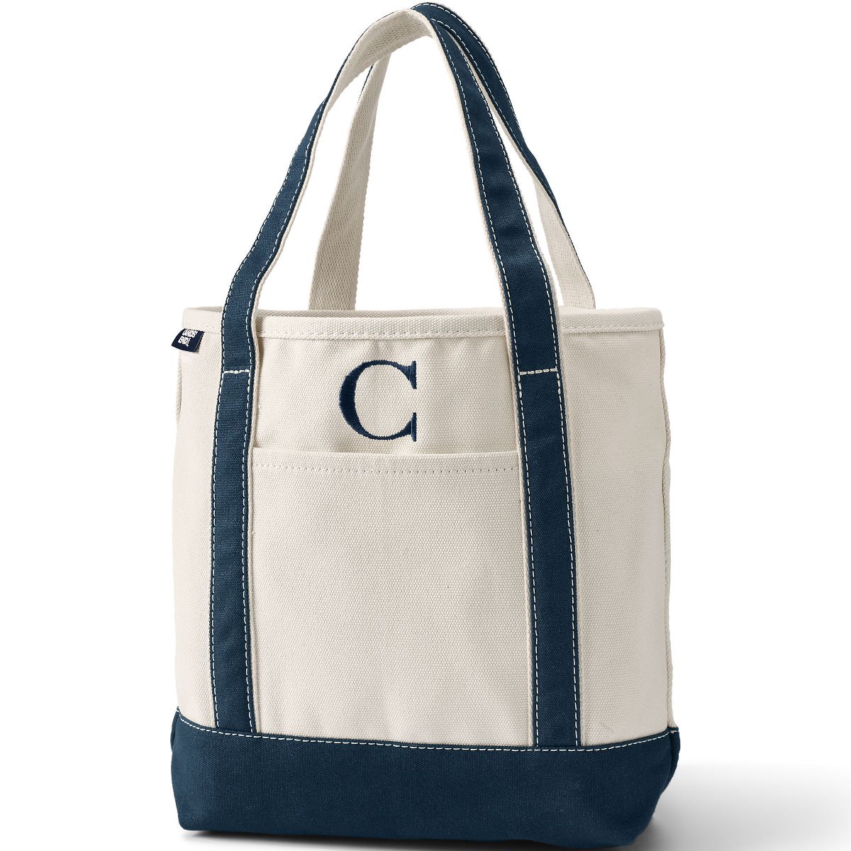 Lands' End Pre-Monogrammed Letter Canvas Tote Bag - thumbnail 8