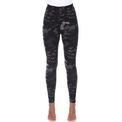 Women's Super Soft Midi-Rise Printed Leggings - One Size Fits Most - White Mark