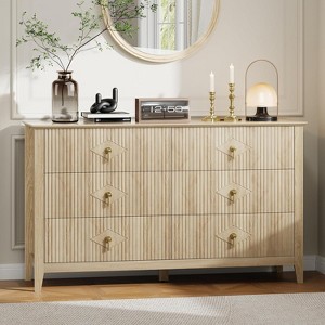Modern Fluted Dresser, 3/5/6/7 Drawer Wood Dresser for Bedroom, Modern Chest of Drawers, Storage Organizer Cabinet for Living Room, Entryway - 1 of 4