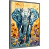 Amanti Art Elephant in Flowers by Justyna Jaszke Framed Canvas Wall Art - 2 of 4