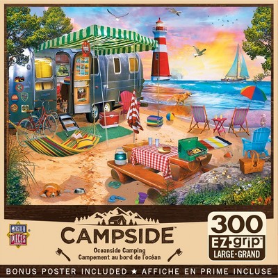 MasterPieces 300 Piece EZ Grip Jigsaw Puzzle - Oceanside Camping - 18"x24"