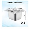 Coucheta 8-Pack Stainless Steel Hotel Pans - 6 Inch Deep Steam Table Pan, GN 1/2 Size for Catering, Restaurants, Buffet, Induction - 2 of 4