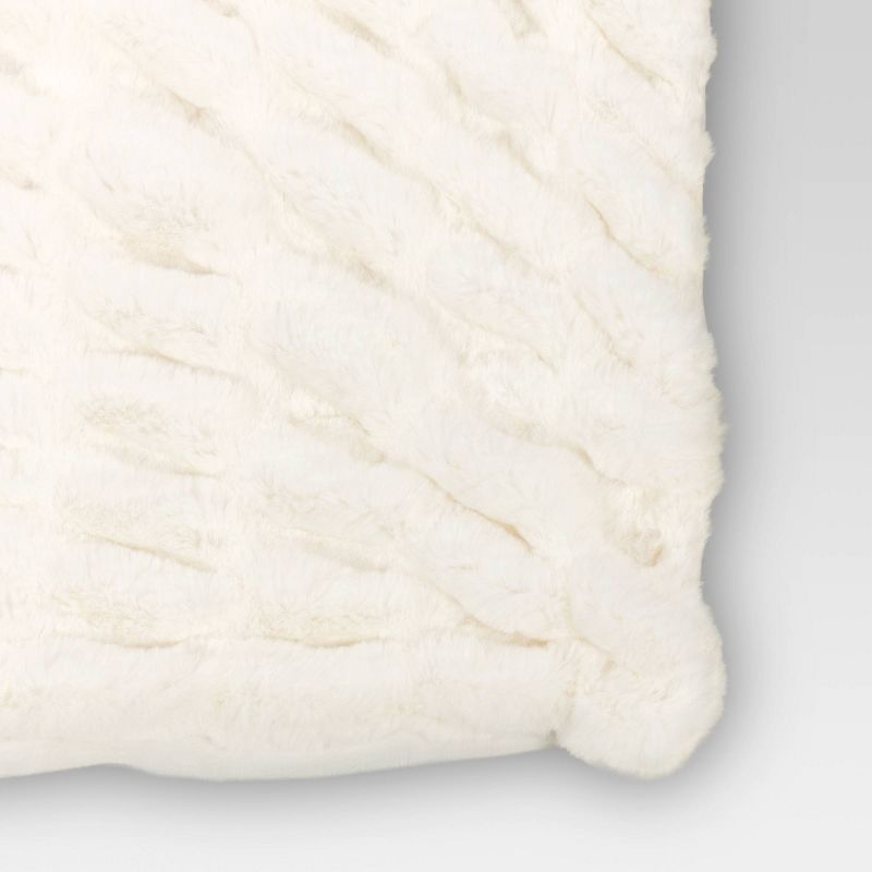 50"x60" Ruched Faux Rabbit Fur Throw Blanket - Threshold™, 4 of 12