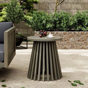 NicBex Round Outdoor Coffee Table,End Tables Made of Acacia Wood,Outdoor Side Table for Lawn,Backyard & Balcony,Outdoor Furniture - 1 of 4