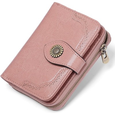 BEAFUP Small Women’s Genuine Leather Wallet - RFID Blocking with 7 Card Slots & Zipper Coin Pocket ID Window,for Daily,Travel & Shopping