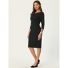 Hobemty Women's 3/4 Sleeve Work Boat Neck Elegant Business Sheath Dresses - image 3 of 4