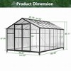 Dolonm Lockable 8x12ft Walk-In Greenhouse - Double-Wall Polycarbonate, 2 Vents & Rainwater System for Backyard Gardening (Black) - 3 of 4
