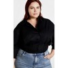 Women's Plus Size Classic Crop Shirt - black | CITY CHIC - 4 of 4