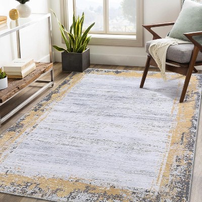 Large Modern Area Rug,Washable Non-Slip Low Pile Foldable Carpet for Living Room Bedroom Playroom Home Office,Distressed Contemporary Rug